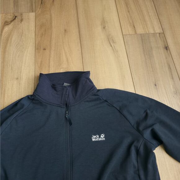 Jack Wolfskin Fleece Jacket JWP Dynamic Navy Full Zip Sweater Women Sz XL - Picture 9 of 10